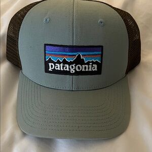 Patagonia Cap with Blue Front and Brown Mesh